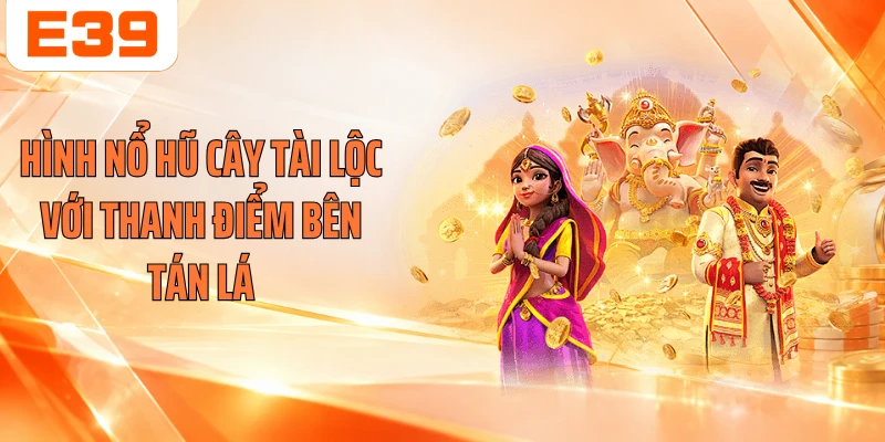 Hình nổ hũ cây tài lộc với thanh điểm bên tán lá